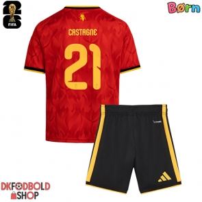 Belgien Timothy Castagne #21 Hjemmebanesæt Børn VM 2026 Kort ærmer (+ korte bukser)